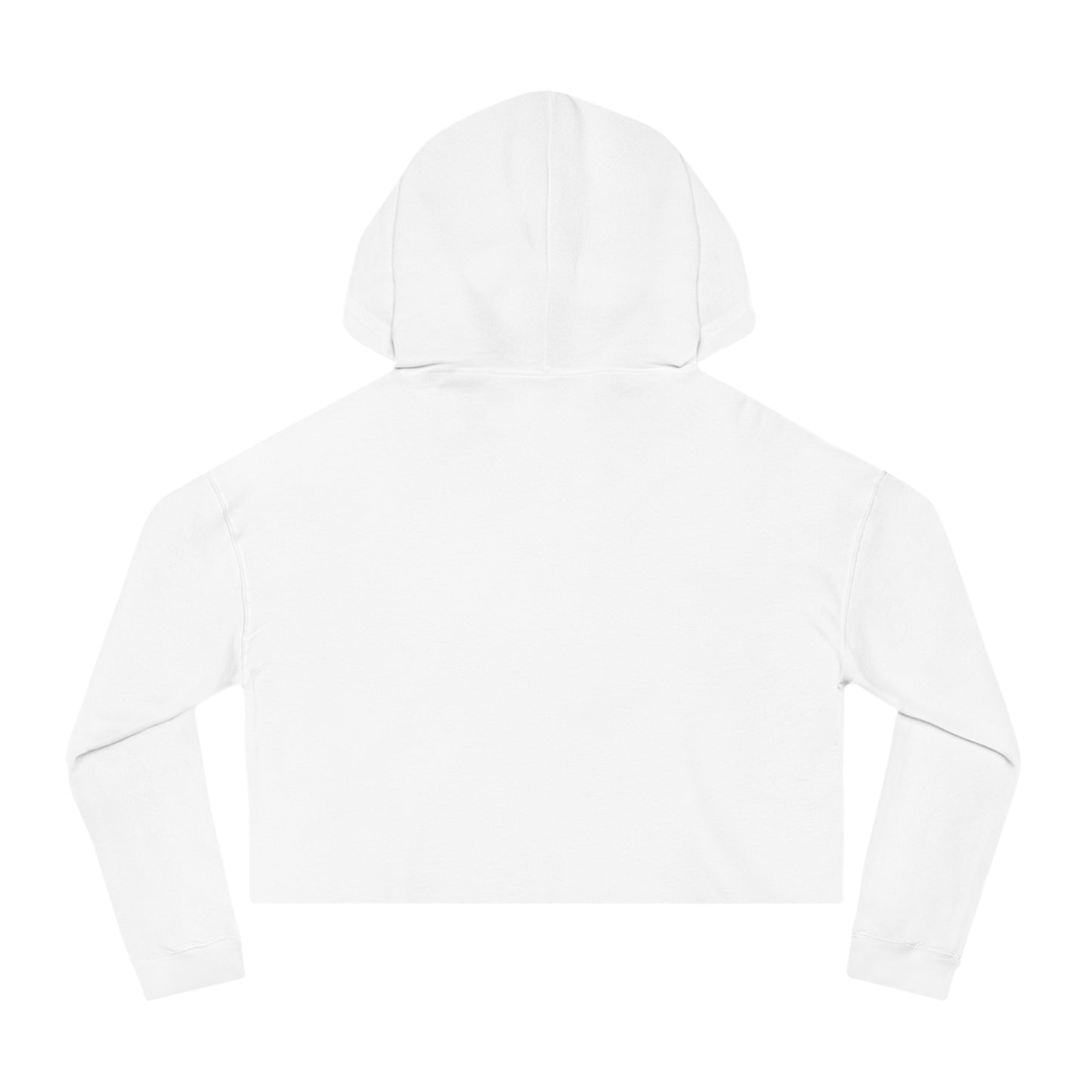 White cropped hoodie featuring bold black 'MOVE, I'M GAY' lettering—a queer streetwear statement piece from Bayou WeHo.