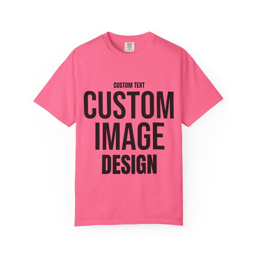 Custom text t-shirt mockup for personalized graphic tee design at Bayou WeHo, featuring bold customizable front print for group events, parties, bar crawls, and branded apparel.