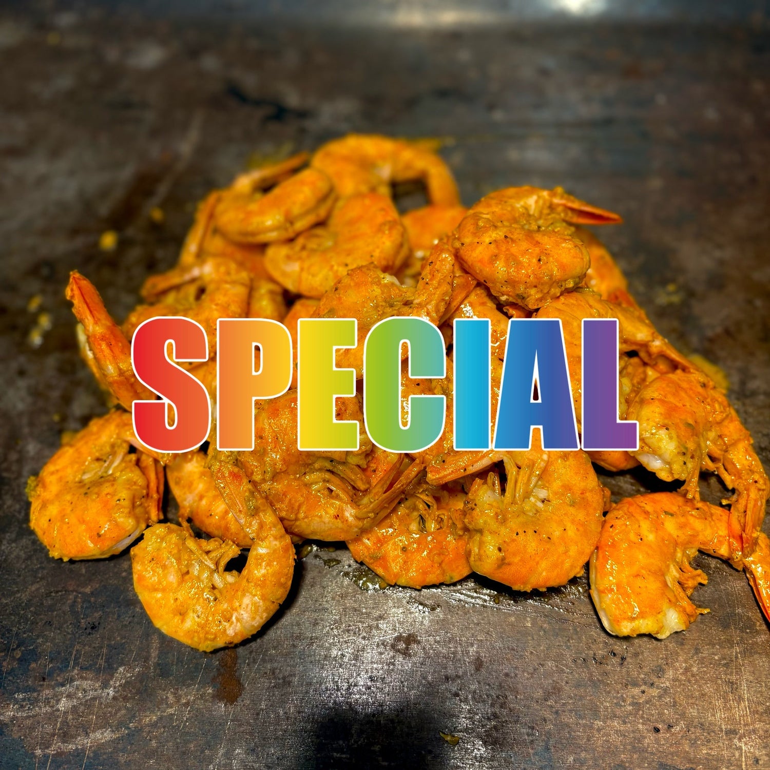 Garlic butter shrimp boil served hot at Bayou West Hollywood—$10 per pound, loaded with Cajun spice, fresh garlic, and buttery flavor, perfect for seafood lovers in LA.