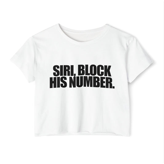 Siri Block His Number Crop Top