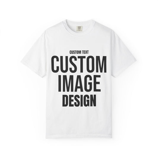 Custom text t-shirt mockup for personalized graphic tee design at Bayou WeHo, featuring bold customizable front print for group events, parties, bar crawls, and branded apparel.