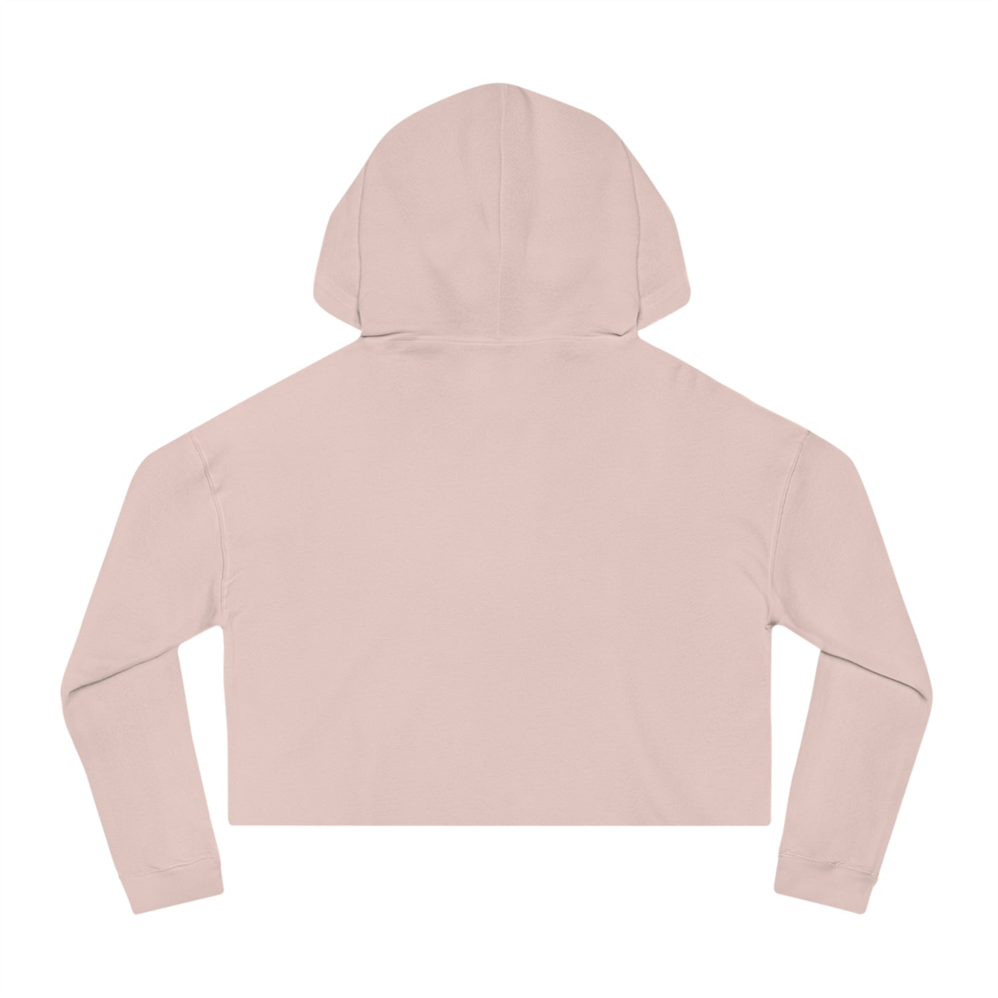 Feminine blush pink LGBTQ+ cropped hoodie with the 'MOVE, I'M GAY' slogan in bold black text—stylish queer pride fashion.