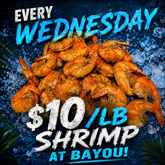 Peel & Eat Shrimp $10 Pound Wednesday's